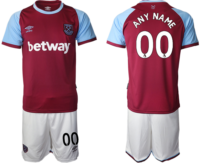 Men 2020-2021 club West Ham United home customized red Soccer Jerseys->leicester city jersey->Soccer Club Jersey